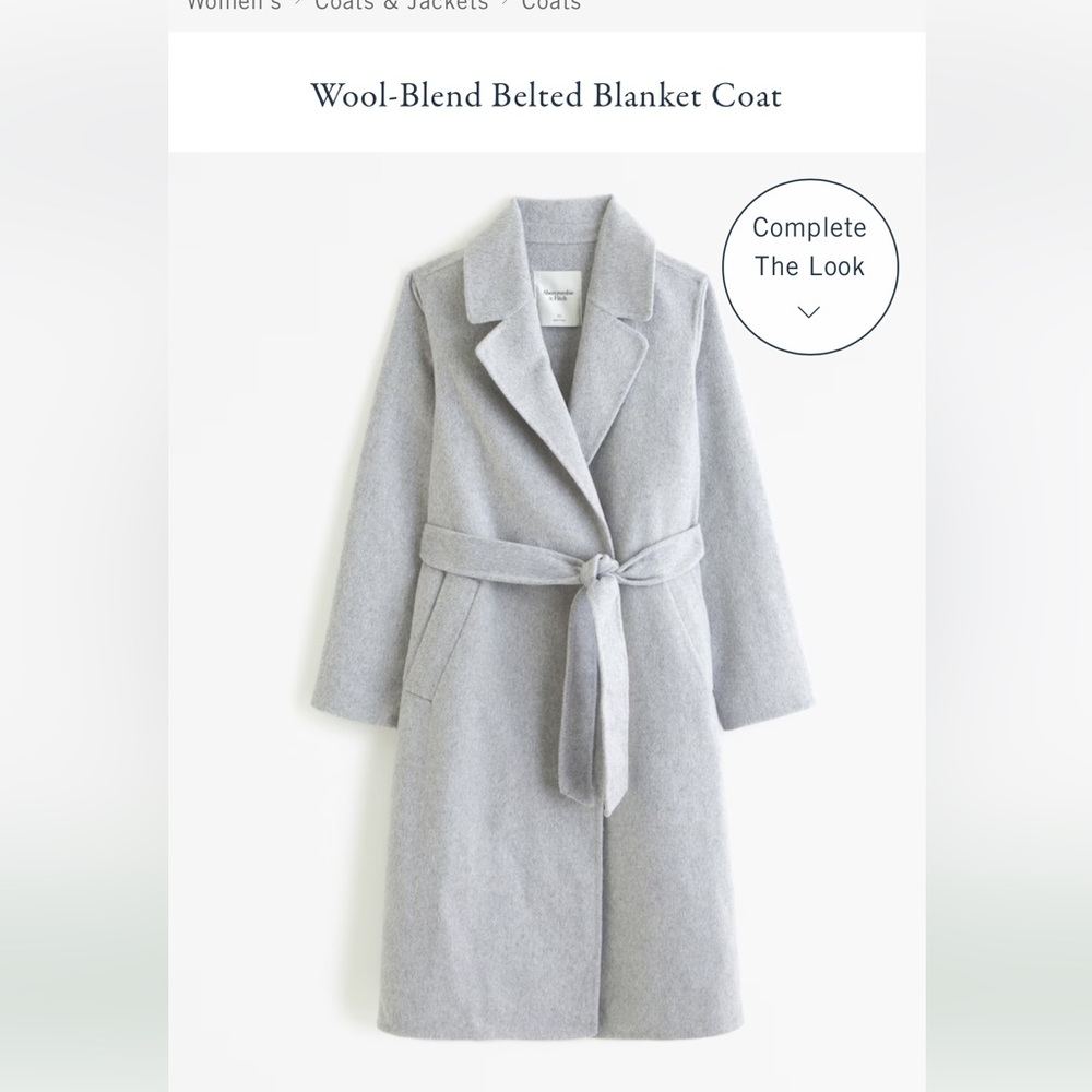 Abercrombie & Fitch Wool-Blend Belted Blanket Coat